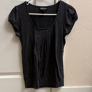Self Esteem Black Pleated Blouse